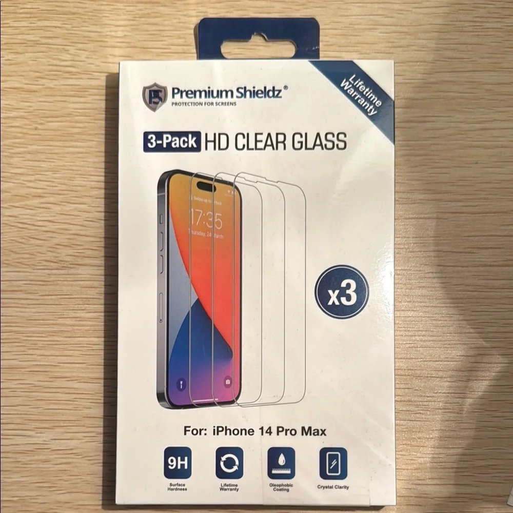 HD Clear Glass Screen Protector for iPhone 14 Pro Max - 3 Pack